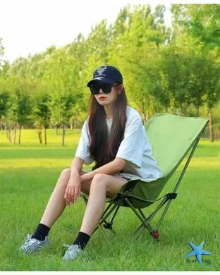 Складной туристический стул MA560green 45&times;93&times;58 см зеленый до 200 кг &bull; Кресло для пикника, рыбалки, кемпинга и отдыха на природе