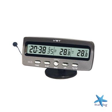 Часы автомобильные с подсветкой и термометром 7045 CG10 PR3