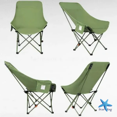 Складной туристический стул MA560green 45&times;93&times;58 см зеленый до 200 кг &bull; Кресло для пикника, рыбалки, кемпинга и отдыха на природе