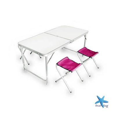 Стол и стулья Easy Campi 120х60х70см Мрамор Складной набор 1+4 для туризма, отдыха и дачи