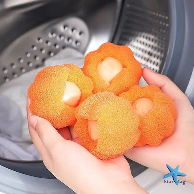 Набор спонжей - мячиков для стирки, 5 шт в комплекте · Губки для очищения тканей от шерсти и волос в стиральной машине