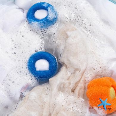 Набір спонжів - м'ячиків для прання, 5 шт у комплекті · Губки для очищення тканин від вовни та волосся у пральній машині