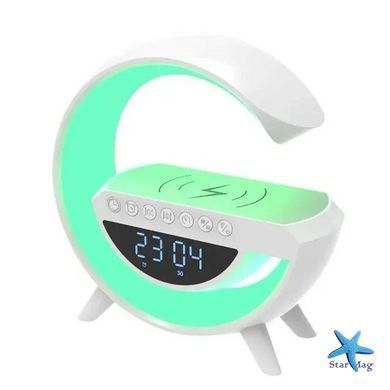 Смарт-лампа G-Smart G-11 RGB 4в1 &bull; Настільна лампа-нічник G-Smart G-11 з Bluetooth-колонкою, будильником і бездротовою зарядкою 15 Вт