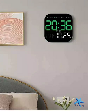 Цифровий LED-годинник 6650 з календарем &bull; Настінний та настільний годинник 6650 з будильником, термометром, пультом ДК та USB 5V