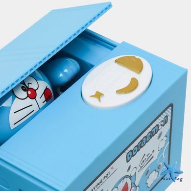 Интерактивная копилка для детей DORAEMON с автоматическим приемом монет ∙ Детская интерактивная копилка DORAEMON для монет на батарейках