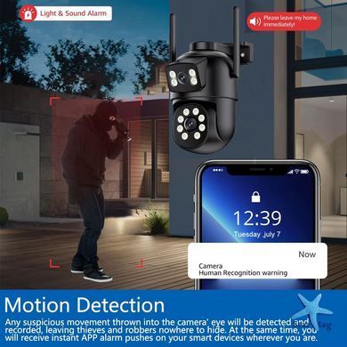 Камера видеонаблюдения с 2 линзами Wi-Fi Smart 360 ∙ Умная беспроводная Wi-Fi камера видеонаблюдения Smart 360