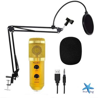 Конденсаторный студийный микрофон VGS M-800U PRO-MIC со стойкой и ветрозащитой ∙ Профессиональный микрофон для домашней и студийной записи