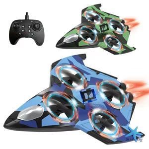 RC літак-квадрокоптер Sky Overlord YX110 з LED-підсвіткою та трюками 360&deg; ∙ Радіокерований дрон-винищувач Sky Overlord