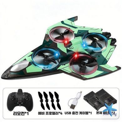 RC літак-квадрокоптер Sky Overlord YX110 з LED-підсвіткою та трюками 360&deg; ∙ Радіокерований дрон-винищувач Sky Overlord