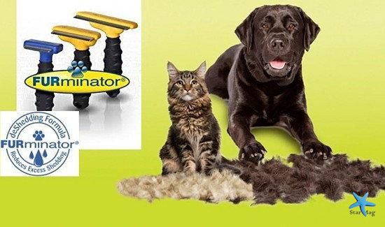 Щетка фурминатор для груминга собак и кошек FUBnimroat лезвие 4.5 см PR2