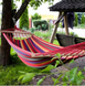 Гамак гавайський бавовняний двомісний, 120 x 200 см садовий посилений з дерев'яними планками поперечинами для дому, дачі, саду