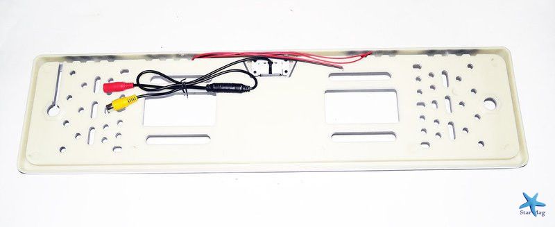 Камера заднего вида в авто номерной рамке с 4 LED подсветкой Silver PR4