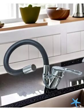 Змішувач гнучким краном 47 см для ванної та кухні Water tap HA-181 &bull; Кран із поворотним виливом 360&deg;