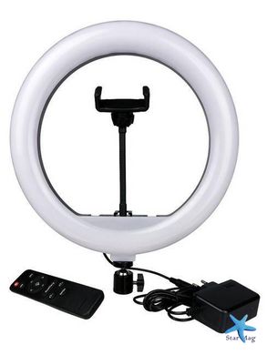 Светодиодная кольцевая селфи LED лампа с пультом AL-33 (33 см) | Кольцевой свет для телефона, видео, фото