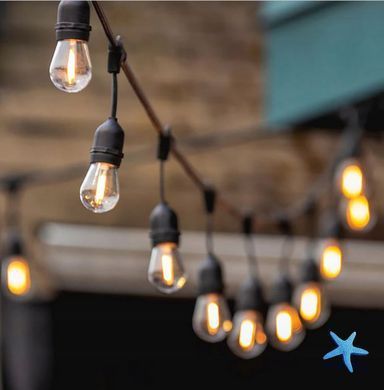 Гирлянда садовая светодиодная RED GARDEN 10м 25x LED лампочки &bull; LED подсветка ретро для дома и улицы питание от сети 220В