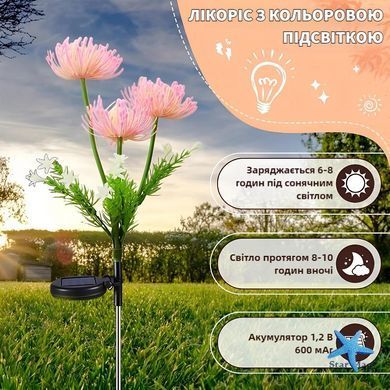 Садовий ліхтар на сонячній батареї Лікорис Потрійний &bull; Декоративний LED-світильник для клумби, саду, двору, доріжок і ландшафтного декору