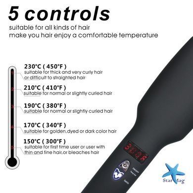 Гребінець-випрямляч для волосся 2 в 1 PTC Heating ∙ Стайлер-щітка для волосся PTC Heating з функцією іонізації