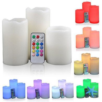 Комплект светодиодных свечей Luma Candles LED свеча - ночник RGB с пультом управления, 3 шт в наборе