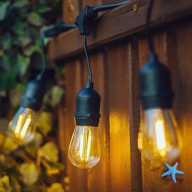 Гирлянда садовая светодиодная RED GARDEN 10м 25x LED лампочки &bull; LED подсветка ретро для дома и улицы питание от сети 220В