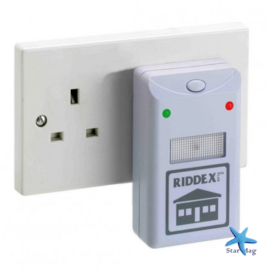 Ультразвуковий відлякувач гризунів і комах RIDDEX Pest Repelling 200 м&sup2; &bull; Електронний прилад від мишей, щурів, тарганів та інших шкідників від мережі