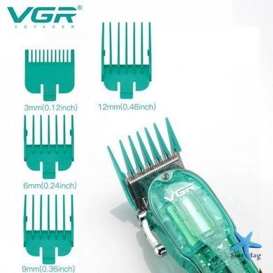Професійна машинка для стрижки V-660 Professional Clipper Transparent Green &bull; Акумуляторна машинка для волосся VGR V-660