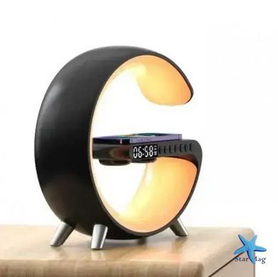 Ночник аккумуляторный с часами G63 Smart Light Sound Machine &bull; Лампа-колонка с беспроводной зарядкой Bluetooth и будильником