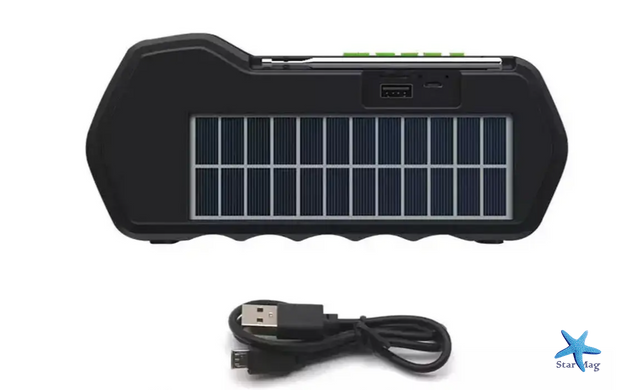 Радіоприймач акумуляторний 3в1 із USB-зарядкою LED-ліхтарем MP3-плеєром ∙ Портативний радіоприймач GD-LITE-11 із сонячною панеллю та Bluetooth