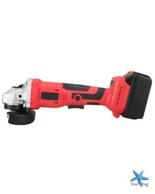 Акумуляторна кутова шліфмашина RED 48V MA798 червона &bull; Болгарка на акумуляторі з 2 батареями, кейсом і комплектом для різання та шліфування