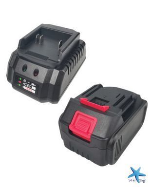 Акумуляторна кутова шліфмашина RED 48V MA798 червона &bull; Болгарка на акумуляторі з 2 батареями, кейсом і комплектом для різання та шліфування