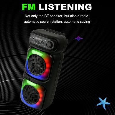Бездротова вулична Bluetooth-колонка з дротовим мікрофоном &bull; Велика портативна акустика для караоке, музики, відпочинку та заходів