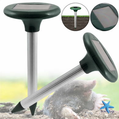 Відлякувач кротів і гризунів на сонячній батареї Solar Rodent Repeller (2 шт в комплекті) ∙ Ультразвуковий відлякувач для саду та городу від кротів мишей і польових шкідників