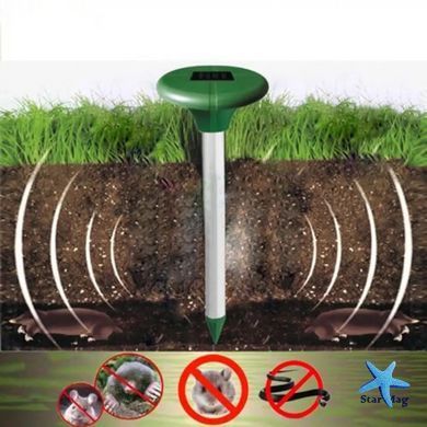 Відлякувач кротів і гризунів на сонячній батареї Solar Rodent Repeller (2 шт в комплекті) ∙ Ультразвуковий відлякувач для саду та городу від кротів мишей і польових шкідників
