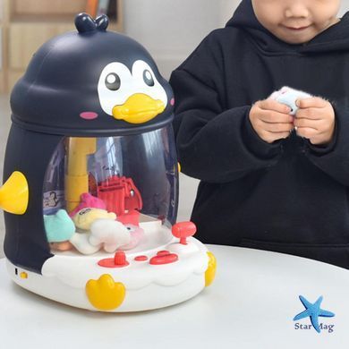 Детский игровой автомат с краном для ловли игрушек Пингвин ∙ Призовой вендинговый автомат с игрушками Пингвин