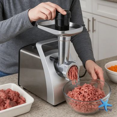 Електрична м&rsquo;ясорубка Hoffmans HM-278 2200 Вт з насадками &bull; Потужна електрична м&rsquo;ясорубка для дому