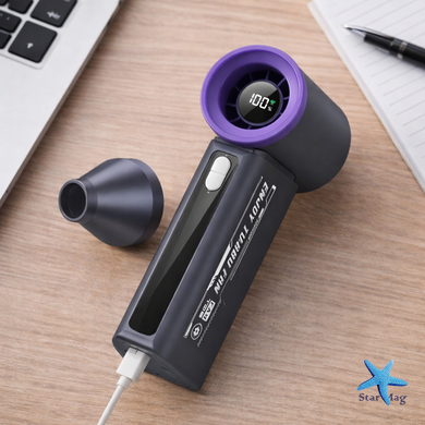 Портативный ручной вентилятор T-08 с аккумулятором и USB зарядкой &bull; Компактный мини вентилятор с несколькими режимами обдува для дома, офиса, дороги и прогулок