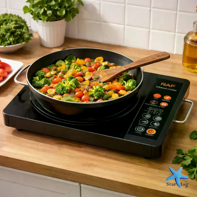 Инфракрасная настольная плита RAF R.8046 3500 Вт &bull; Электроплитка Infrared Cooker с одной конфоркой для дома, дачи и кухни