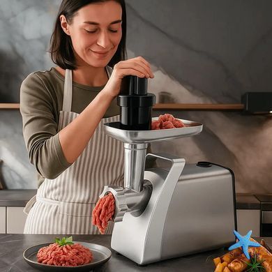 Електрична м&rsquo;ясорубка Hoffmans HM-278 2200 Вт з насадками &bull; Потужна електрична м&rsquo;ясорубка для дому