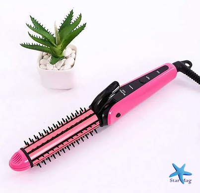 Багатофункціональний утюжок для волосся Nova 3 в 1 Hair Care Stylers ∙ Стайлер Nova NHC-8890 для випрямлення, гофре та локонів