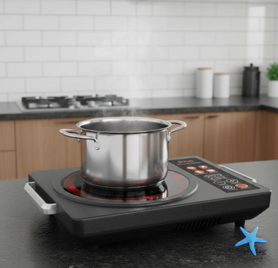 Инфракрасная настольная плита RAF R.8046 3500 Вт &bull; Электроплитка Infrared Cooker с одной конфоркой для дома, дачи и кухни