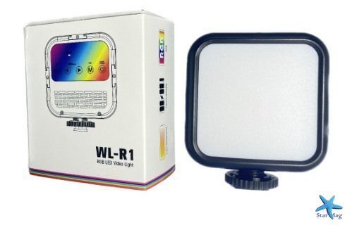 Лампа LED RGB з кріпленням для телефону WR-R1 ∙ Студійне накамерне світло 3000-7000K