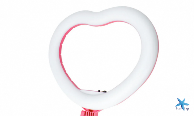 Кільцева лампа «Серце» з тримачем для телефону 33 см ∙ Селфі-кільце у формі серця