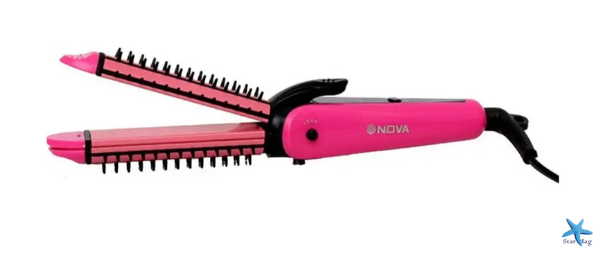 Багатофункціональний утюжок для волосся Nova 3 в 1 Hair Care Stylers ∙ Стайлер Nova NHC-8890 для випрямлення, гофре та локонів