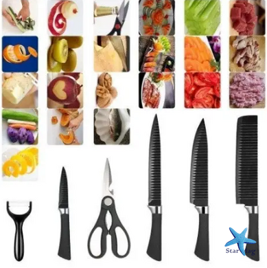 Набор кухонных ножей GENUINE 6 PCS ∙ Хозяйственные разделочные ножи из нержавеющей стали, 6 предметов
