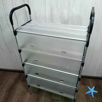 Полка для обуви 5 ярусов &bull; Многоуровневая обувная этажерка 100&times;56&times;28 см для прихожей, коридора, гардеробной и компактного хранения обуви