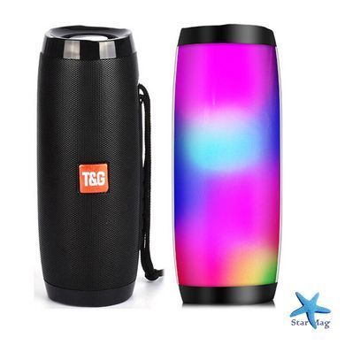 Вluetooth колонка влагостойкая TG-157 Pulse с разноцветной подсветкой ∙ Портативная Bluetooth-колонка T&G TG-157 для дома