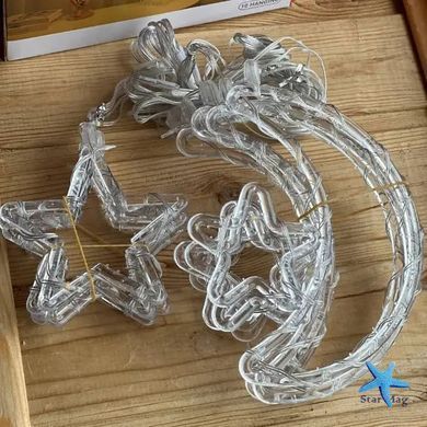 Гірлянда-штора Зірки та Місяць 3 м тепле світло USB ∙ Світлодіодна штора SF-43 із місяцем і зірками