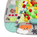 Развивающий игровой коврик для новорожденных 5 в 1 с шариками LEAN Toys X-647 &bull; Детский коврик-манеж с дугами, игрушками, бортиками и подушкой