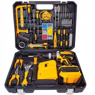 Шуруповерт з великим набором інструментів Electric Drill Set &bull; Акумуляторний ударний шуруповерт 24V 5Ah з набором інструментів