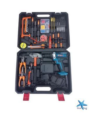 Шуруповерт з великим набором інструментів Electric Drill Set &bull; Акумуляторний ударний шуруповерт 24V 5Ah з набором інструментів