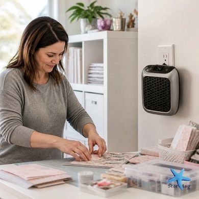 Обогреватель Handy Heater Turbo 800 Вт &bull; Портативный керамический тепловентилятор в розетку с цифровым дисплеем, пультом ДУ и таймером для небольшой комнаты